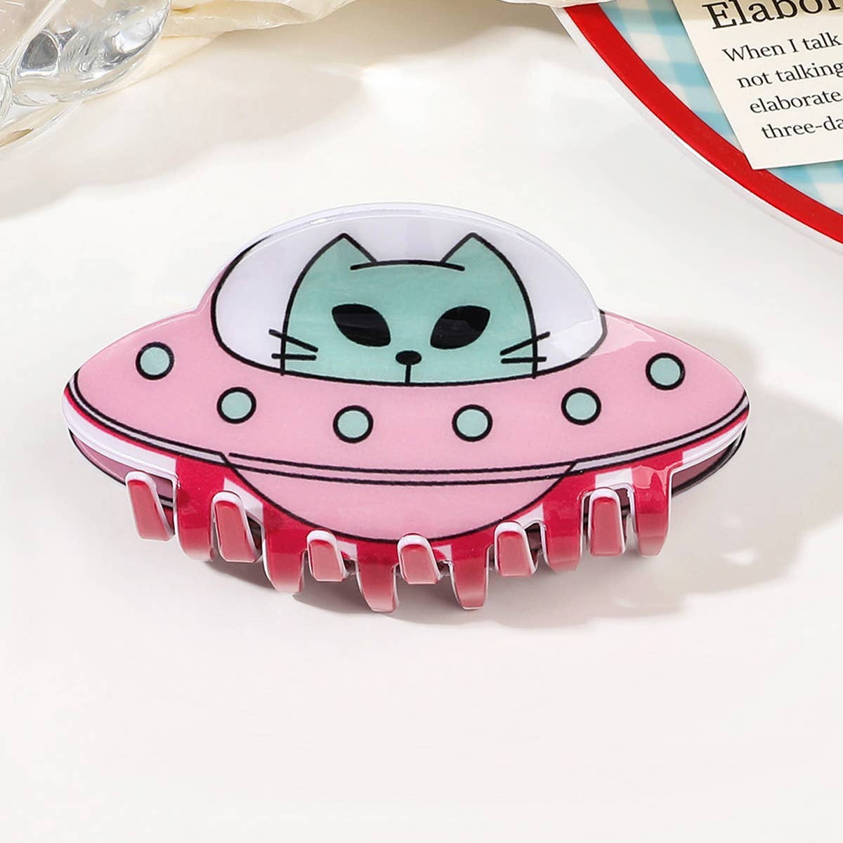 ACCITY - CARTOON ALIEN SPACESHIP HAIRPIN_CWAHA1637