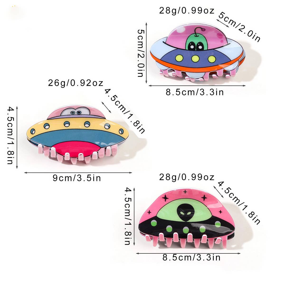 ACCITY - CARTOON ALIEN SPACESHIP HAIRPIN_CWAHA1637