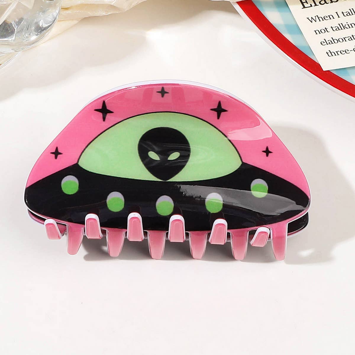 ACCITY - CARTOON ALIEN SPACESHIP HAIRPIN_CWAHA1637