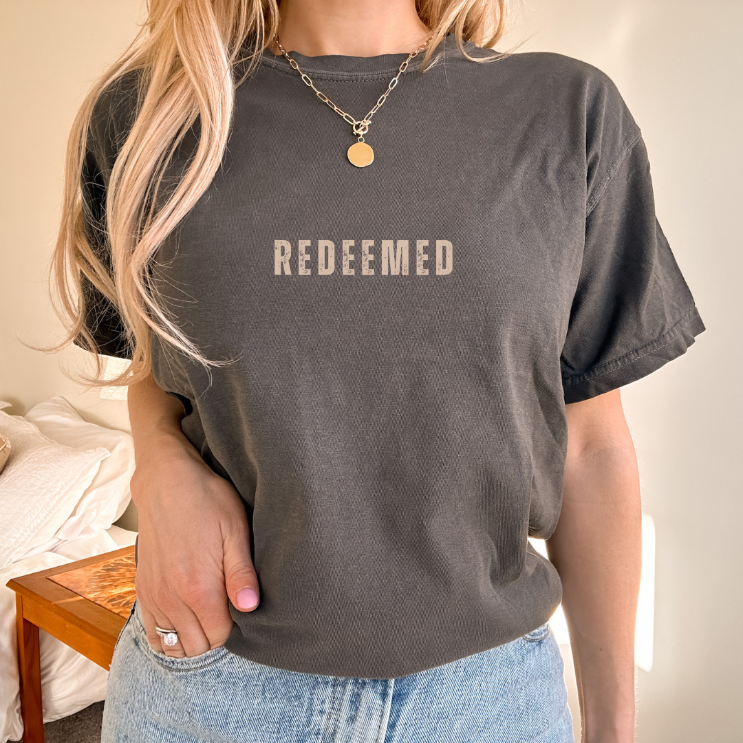 Wholehearted Motherhood and Co. - Redeemed Christian Graphic Tee - Faith Tee - Summer Tee