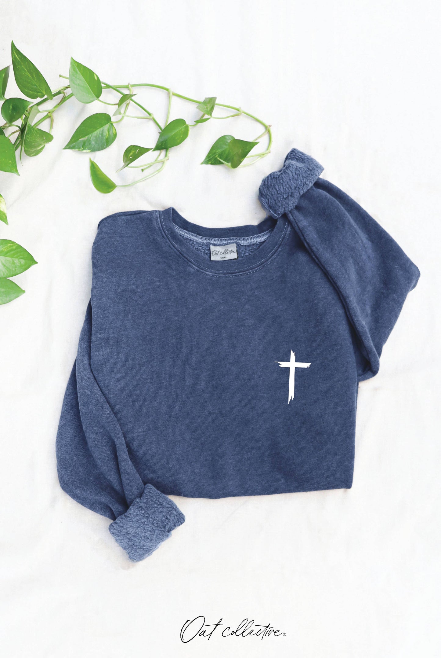 OAT COLLECTIVE - JESUS HAS MY BACK Mineral Graphic Sweatshirt