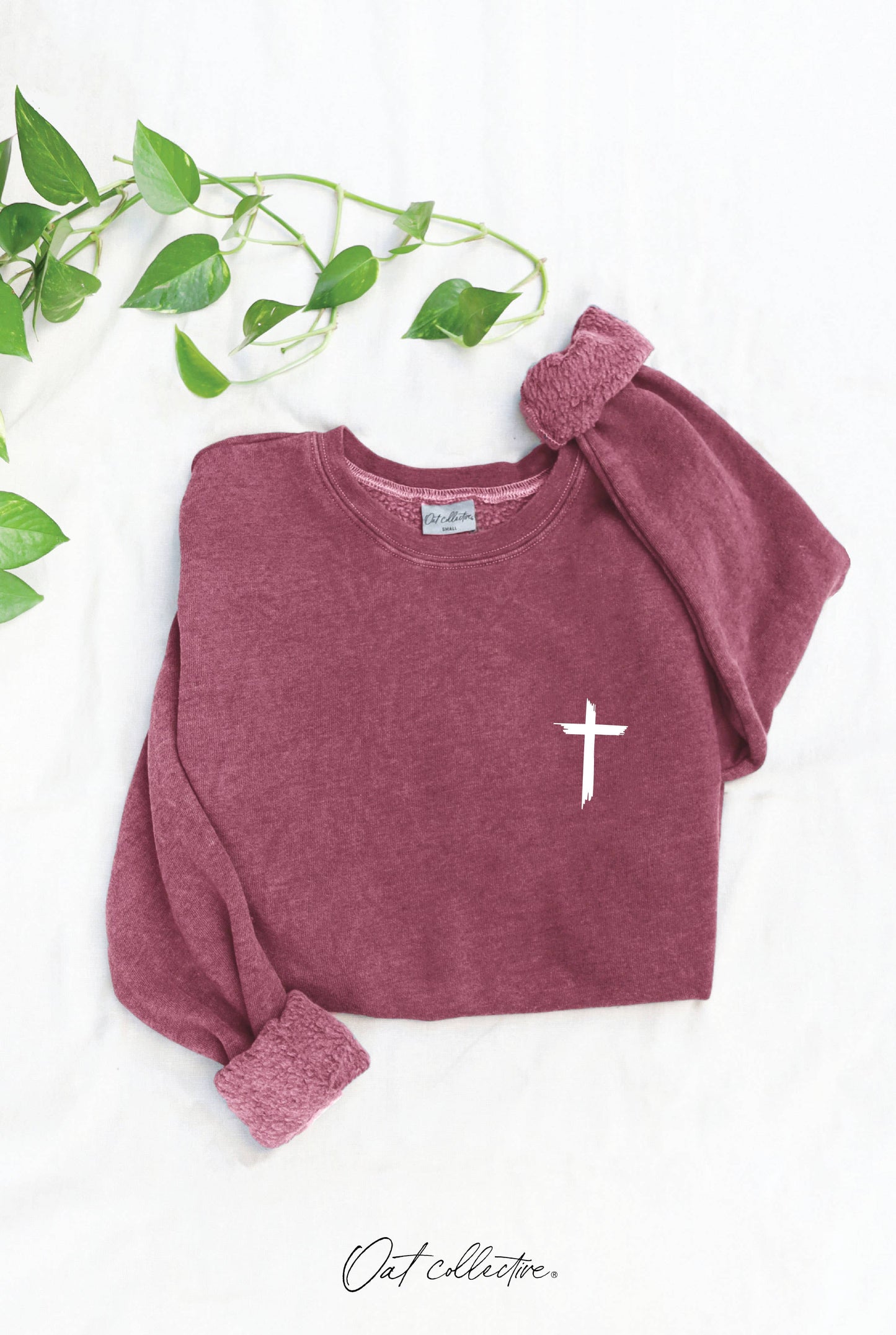 OAT COLLECTIVE - JESUS HAS MY BACK Mineral Graphic Sweatshirt