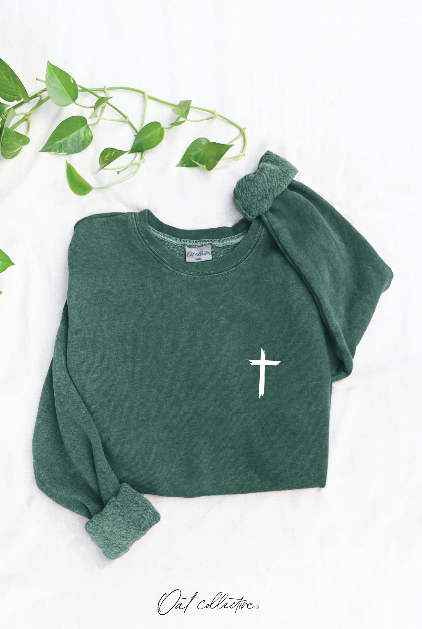 OAT COLLECTIVE - JESUS HAS MY BACK Mineral Graphic Sweatshirt