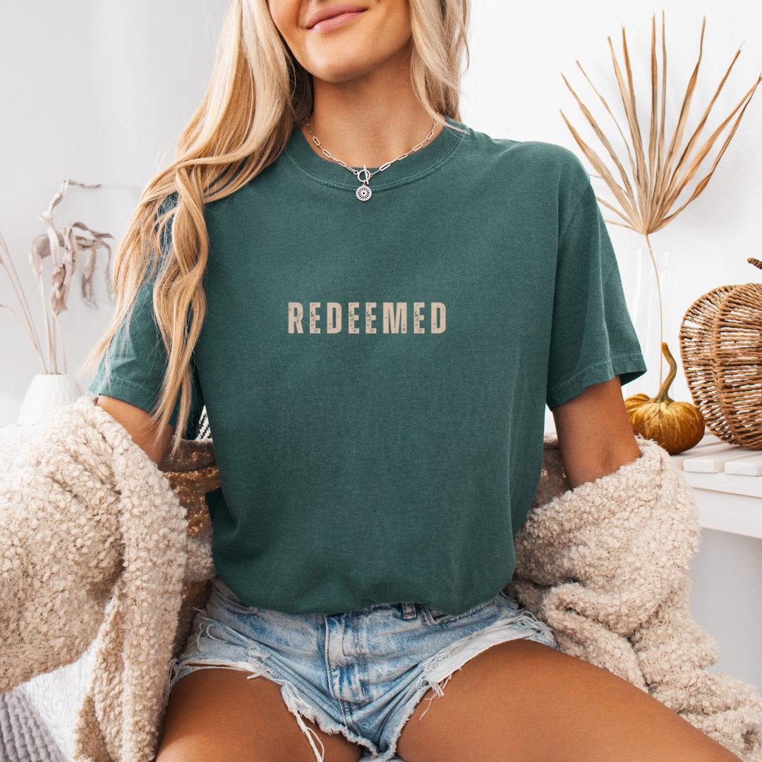 Wholehearted Motherhood and Co. - Redeemed Christian Graphic Tee - Faith Tee - Summer Tee