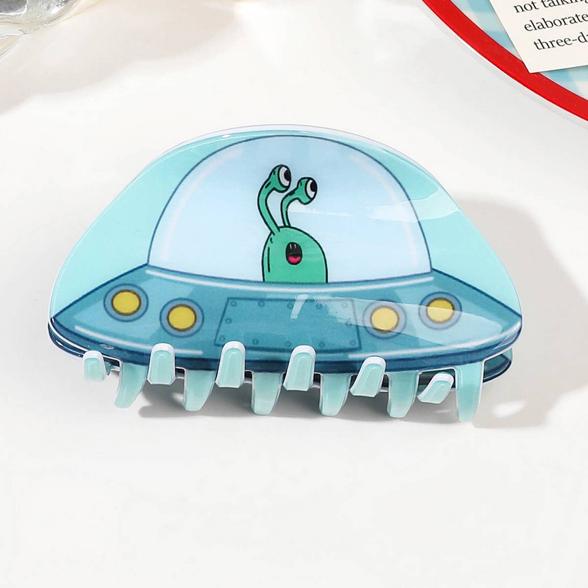 ACCITY - CARTOON ALIEN SPACESHIP HAIRPIN_CWAHA1637