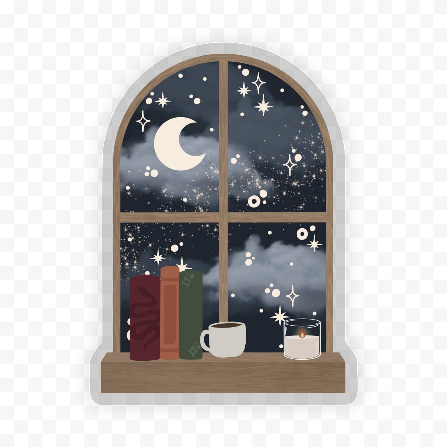 Meaggie Moos - Bookish Midnight Window Vinyl Sticker