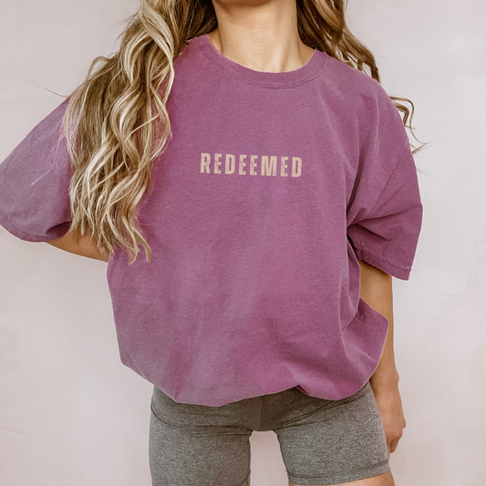 Wholehearted Motherhood and Co. - Redeemed Christian Graphic Tee - Faith Tee - Summer Tee