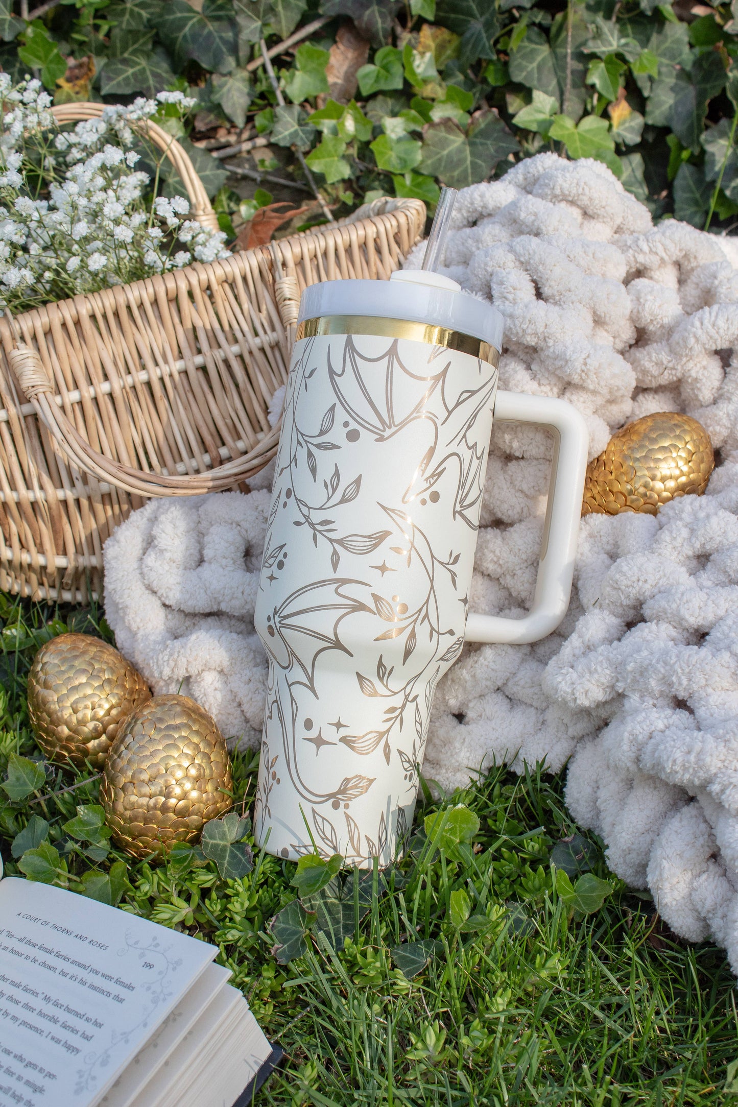 Meaggie Moos - Engraved Gold Dragons Bookish 40oz Tumbler