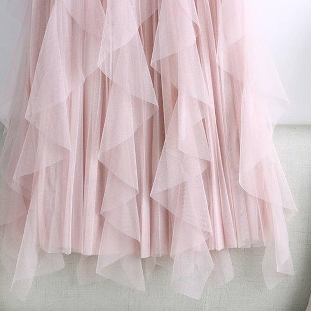 ACCITY - TULLE SKIRT MID-LENGTH HIGH WAIST PLEATED SKIRT_CWBLS0397