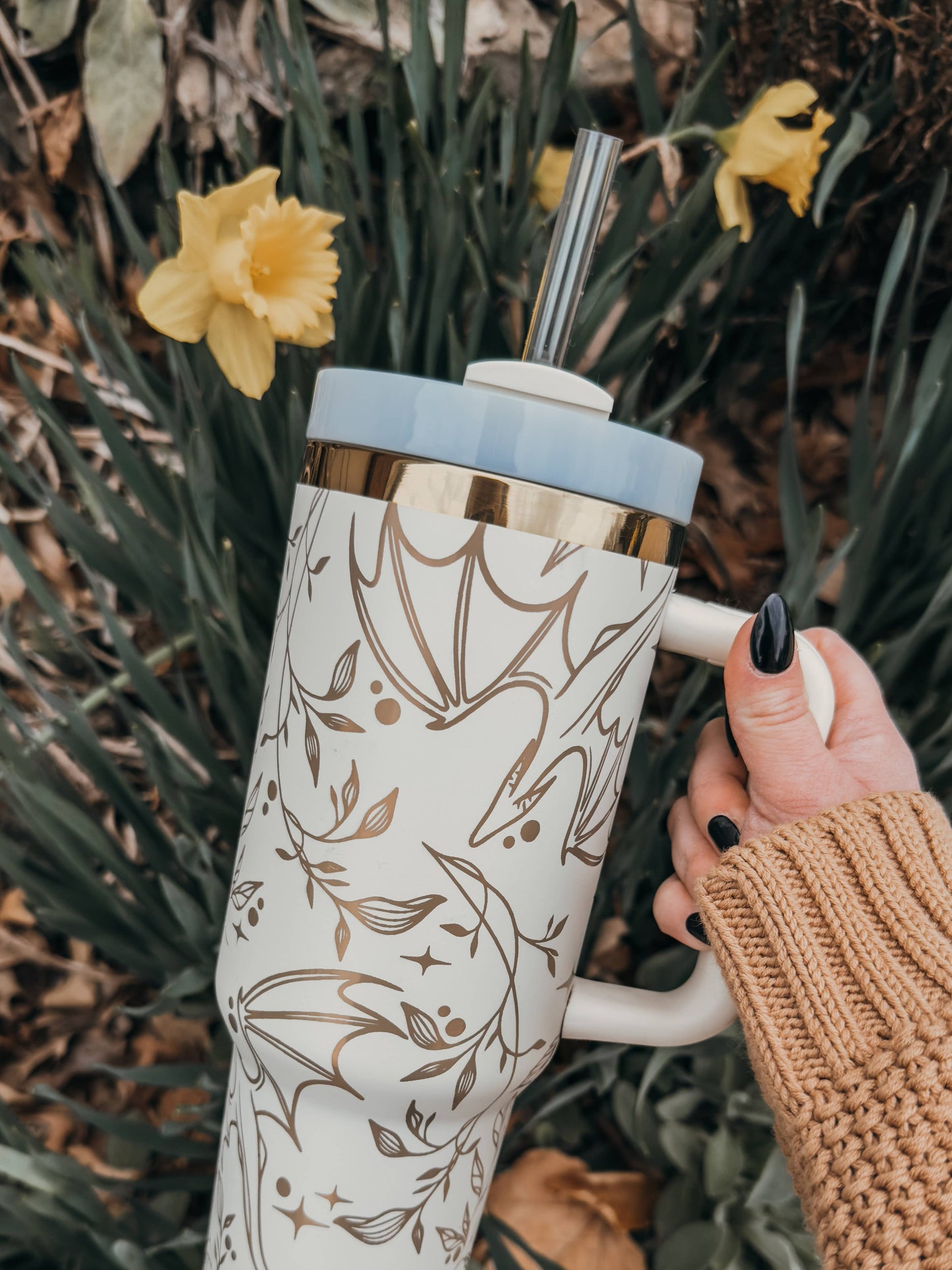Meaggie Moos - Engraved Gold Dragons Bookish 40oz Tumbler