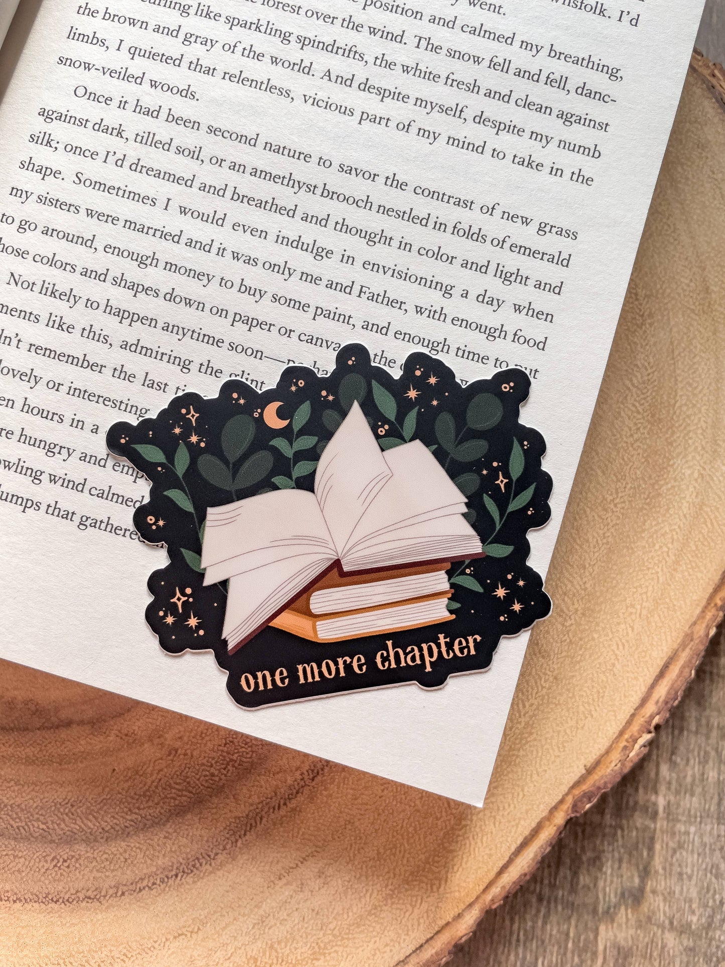 Meaggie Moos - One More Chapter Magical Book Waterproof Vinyl Sticker