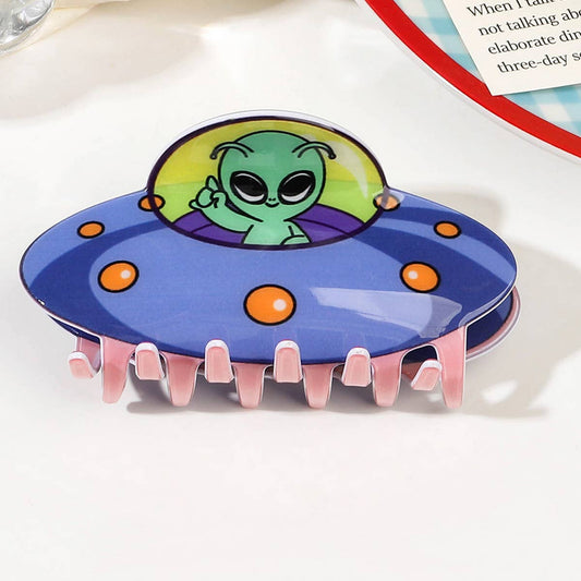 ACCITY - CARTOON ALIEN SPACESHIP HAIRPIN_CWAHA1637
