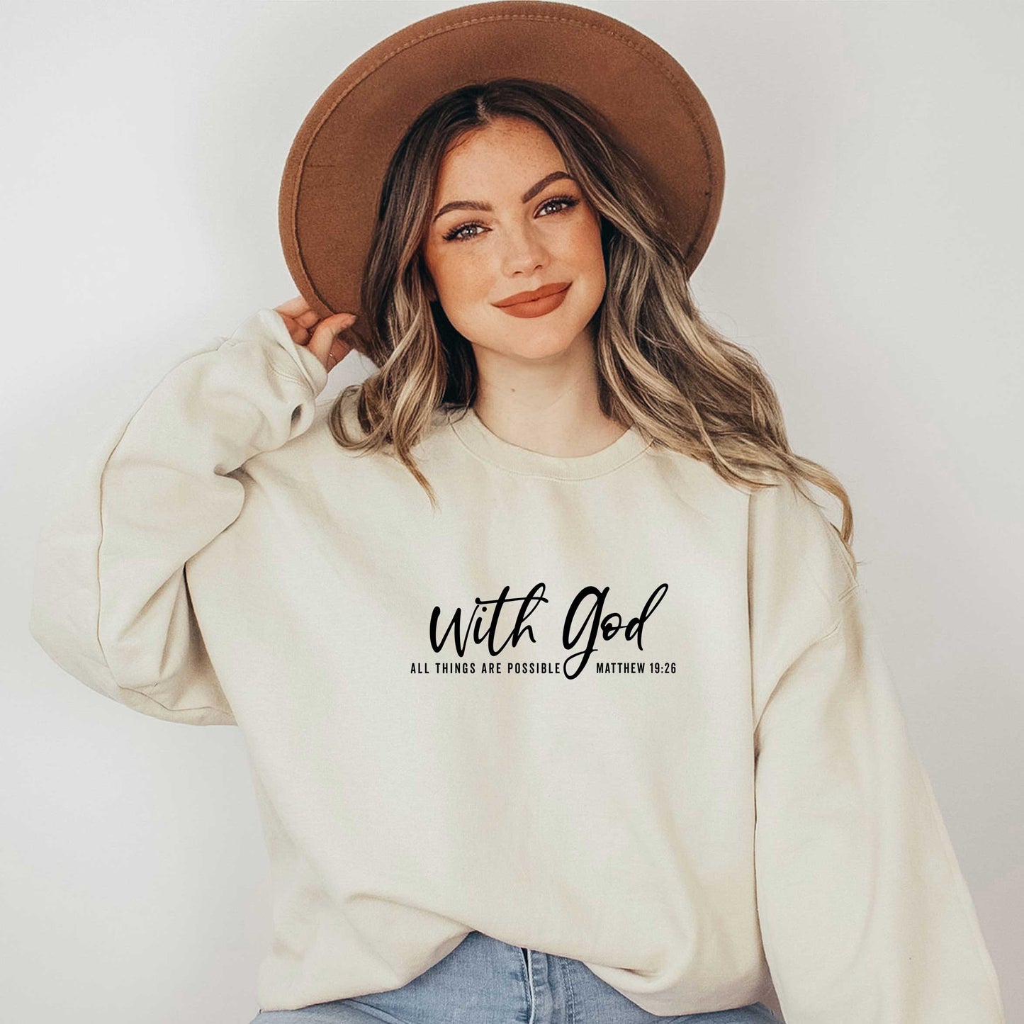Uplifting Threads Co Wholesale - With God | Sweatshirt | Faith | Religious | Uplifting