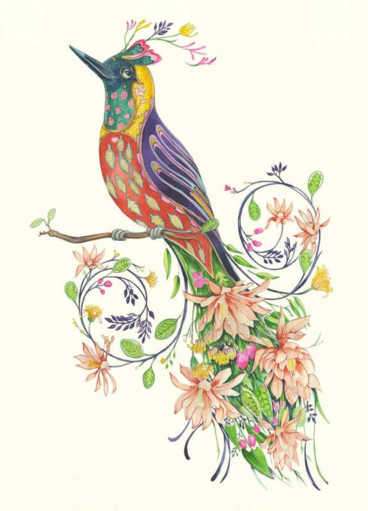 Extra fancy bird of paradise Greetings Card