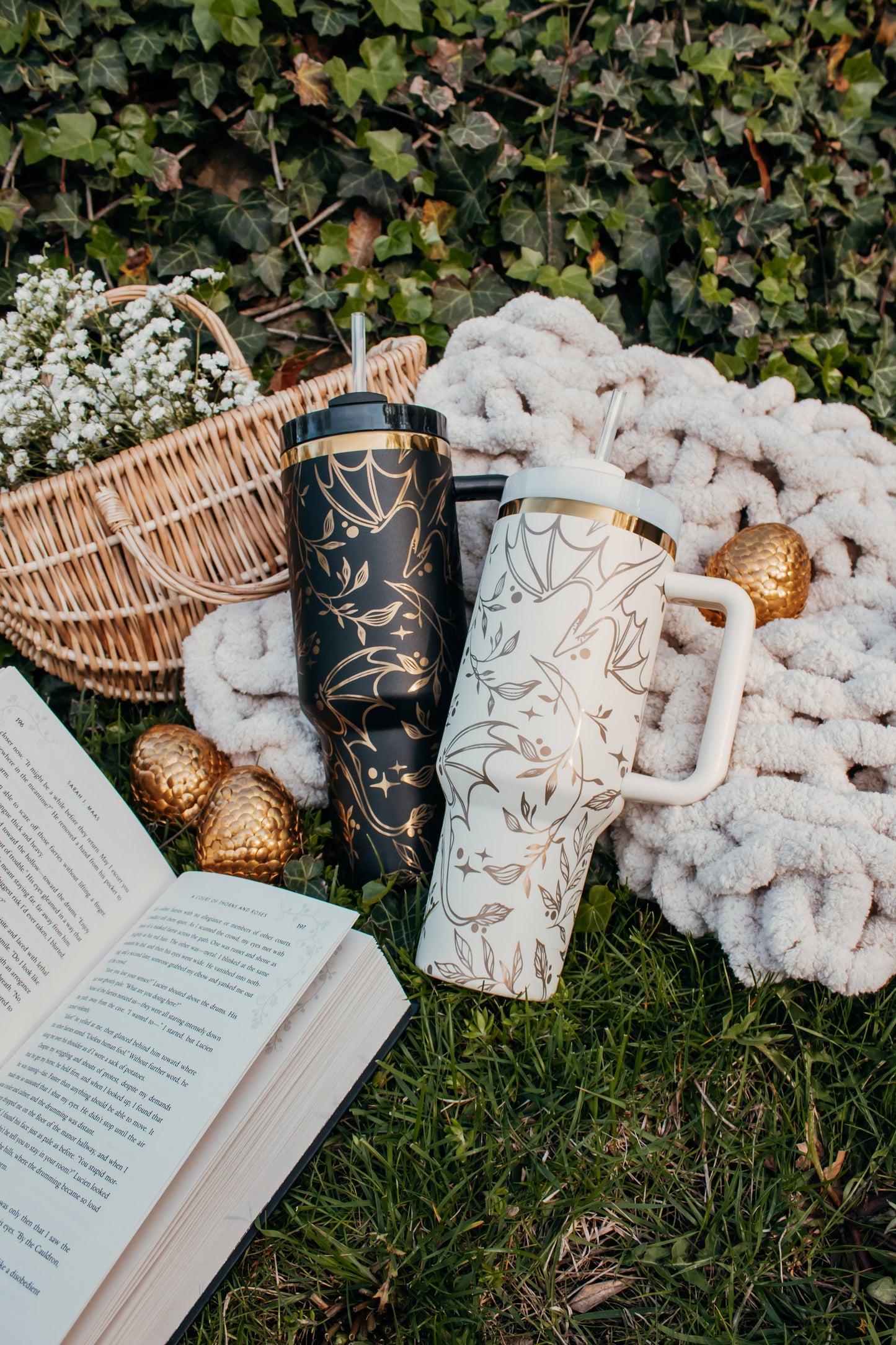 Meaggie Moos - Engraved Gold Dragons Bookish 40oz Tumbler