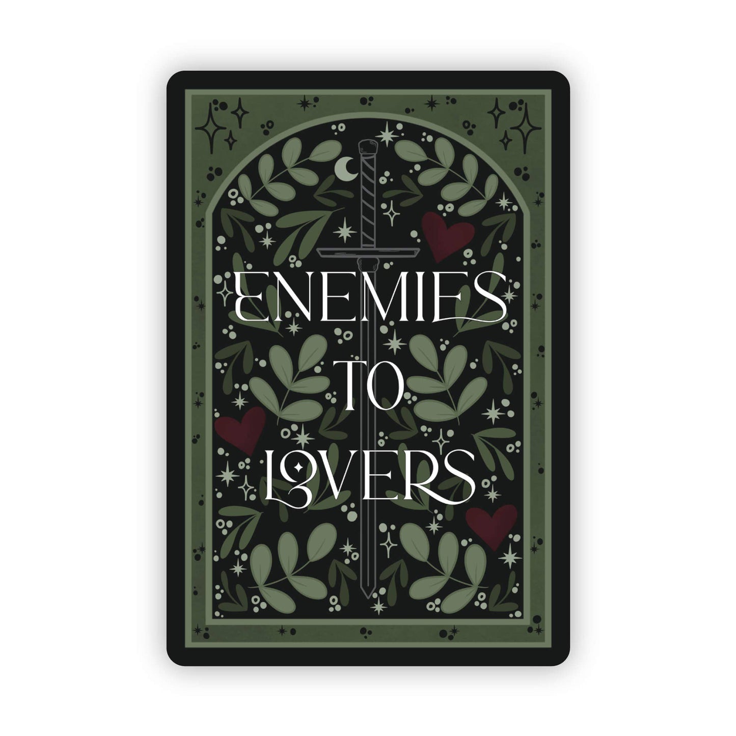 Meaggie Moos - Enemies to Lovers Book Trope Waterproof Vinyl Sticker