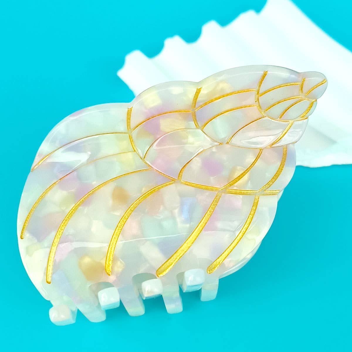 ACCITY - OCEAN BEACH FISH SEASHELL ACRYLIC HAIR CLAW CLIPS _CWAHA0552