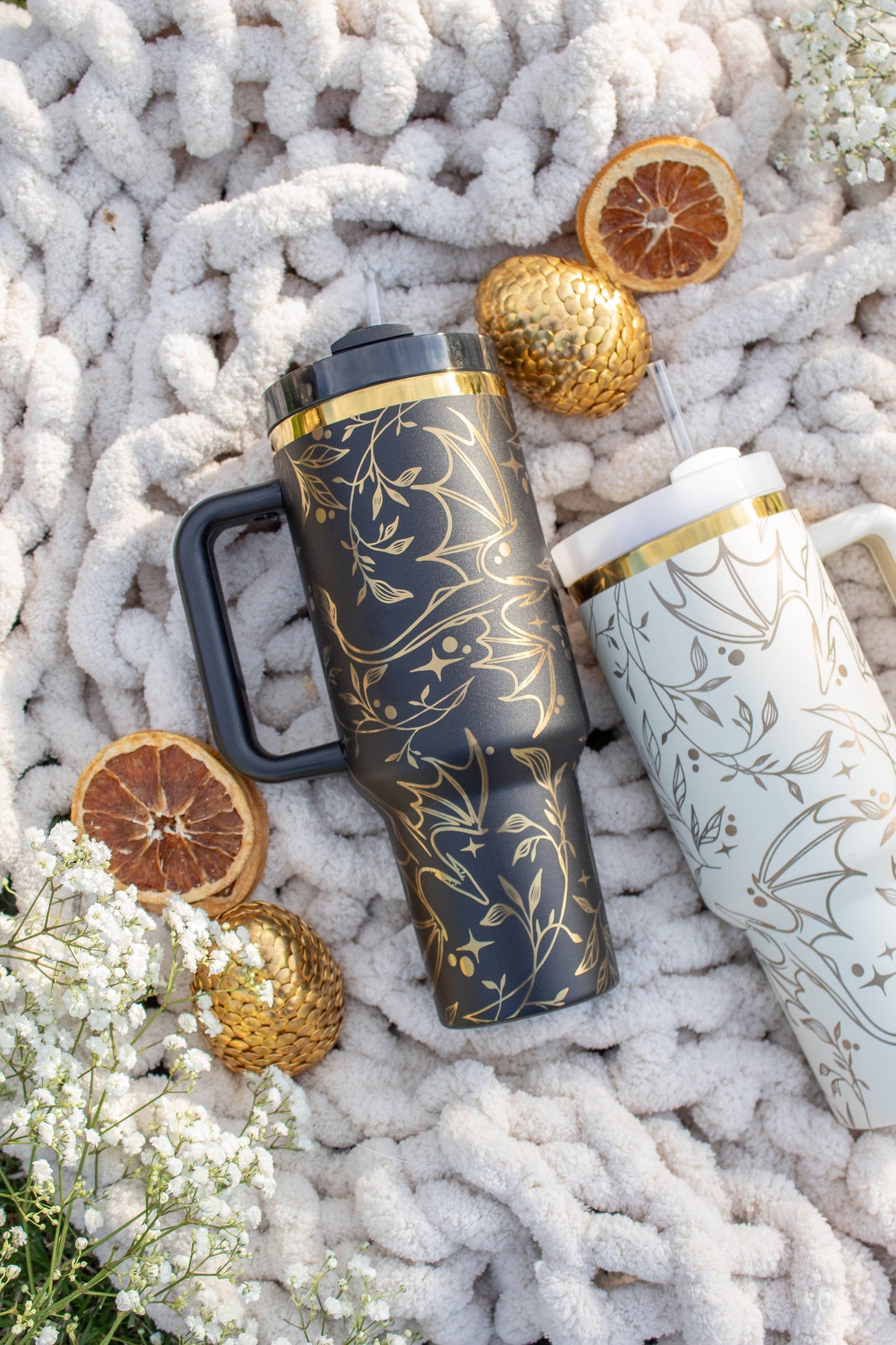 Meaggie Moos - Engraved Gold Dragons Bookish 40oz Tumbler