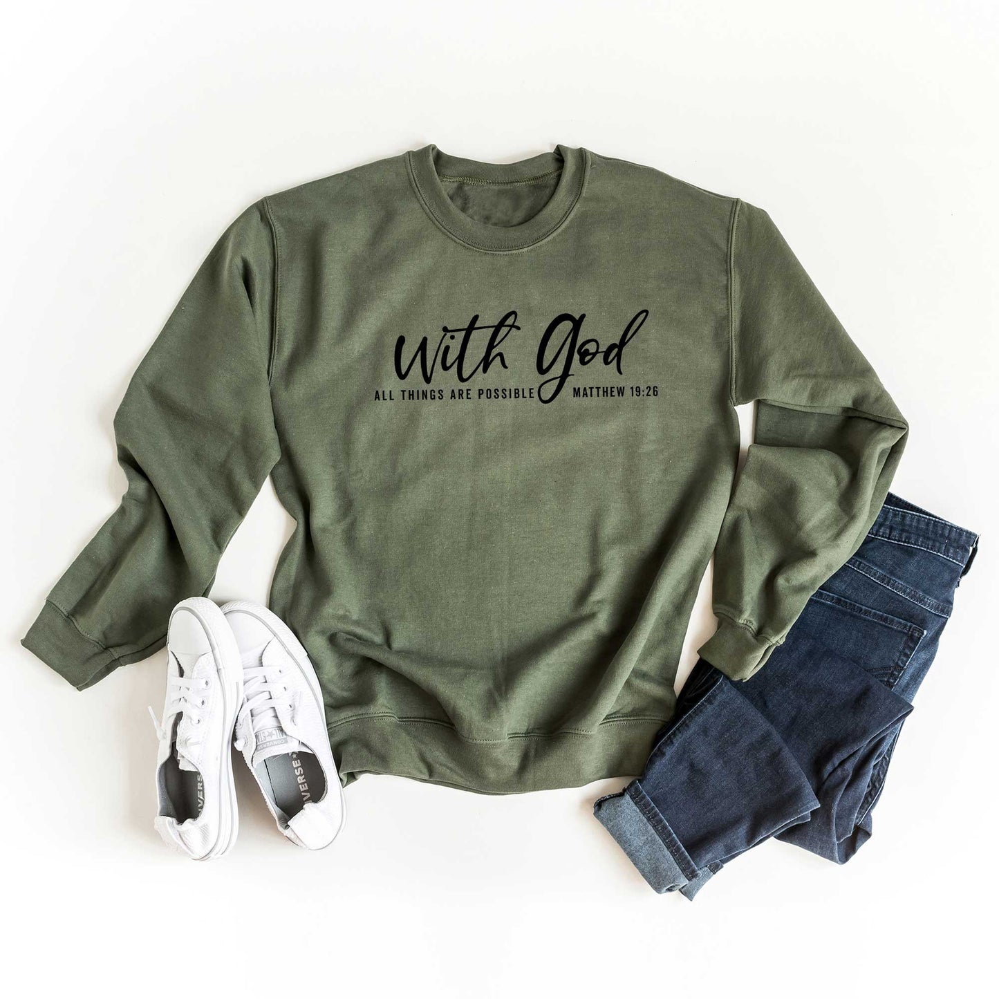 Uplifting Threads Co Wholesale - With God | Sweatshirt | Faith | Religious | Uplifting