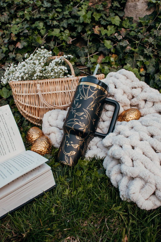 Meaggie Moos - Engraved Gold Dragons Bookish 40oz Tumbler