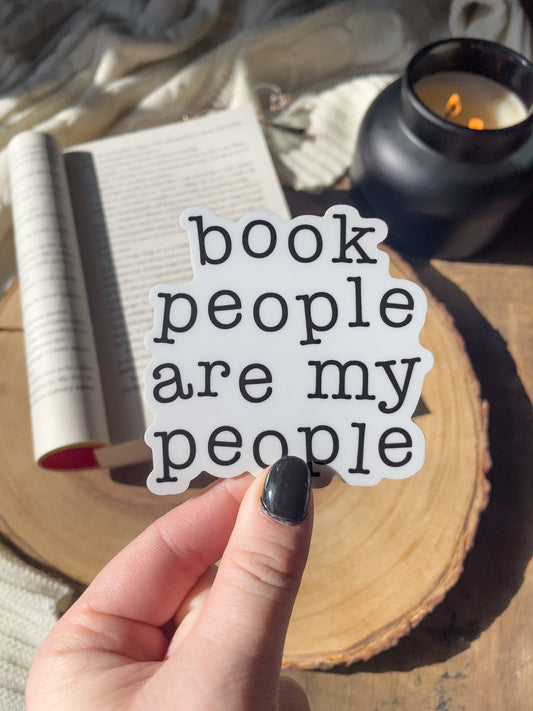 Meaggie Moos - Book People Are My People Vinyl Sticker | Bookish Stickers