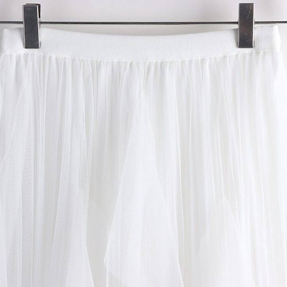 ACCITY - TULLE SKIRT MID-LENGTH HIGH WAIST PLEATED SKIRT_CWBLS0397
