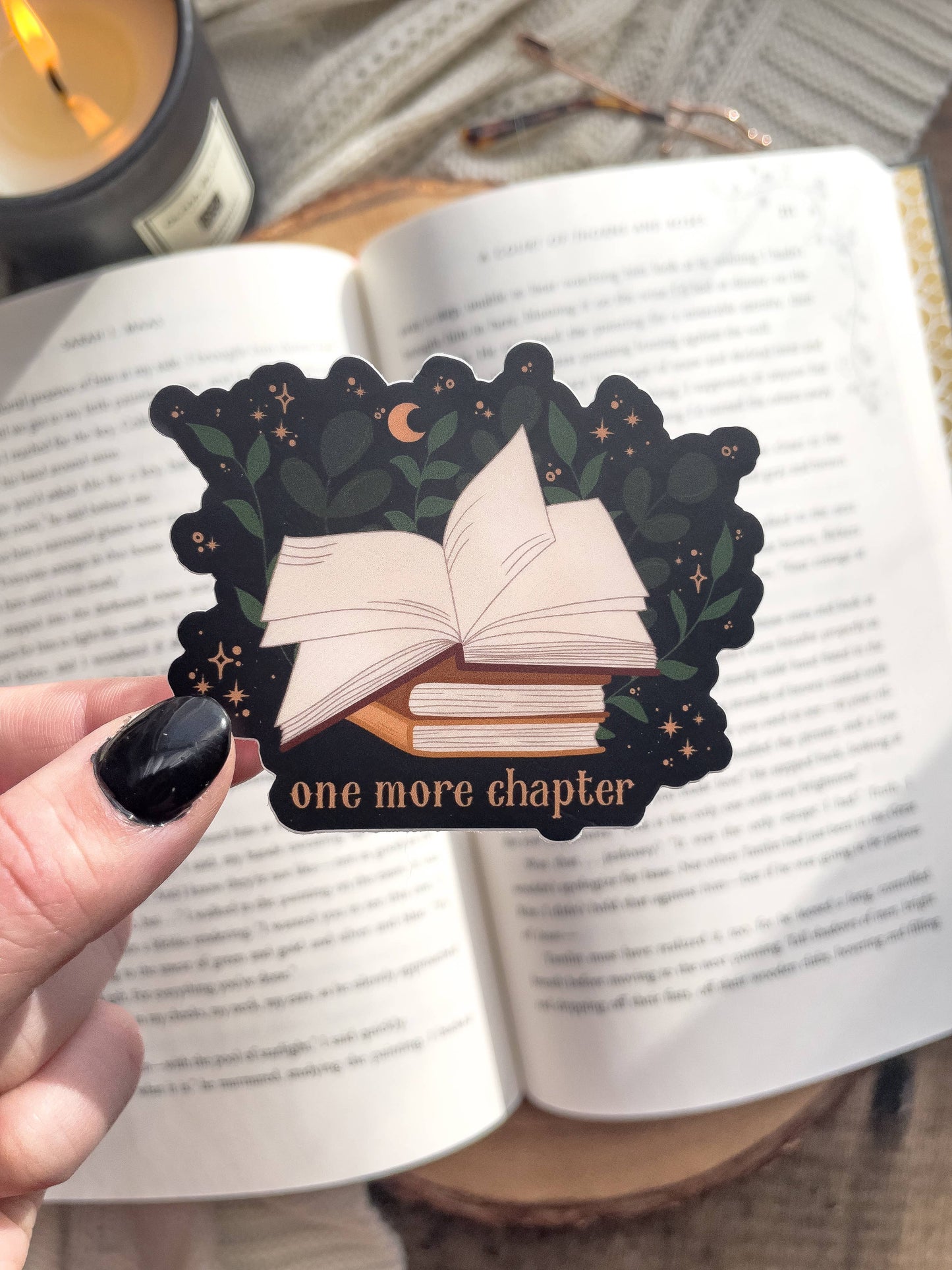 Meaggie Moos - One More Chapter Magical Book Waterproof Vinyl Sticker