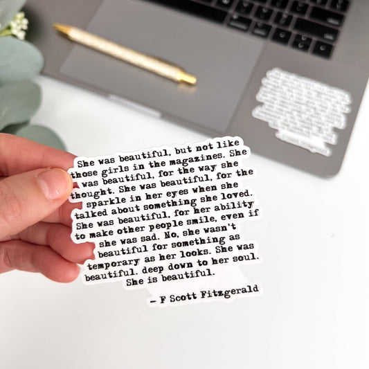 F Scott Fitzgerald Sticker *FREE SHIPPING with any order over $10