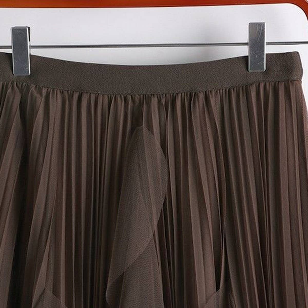 ACCITY - TULLE SKIRT MID-LENGTH HIGH WAIST PLEATED SKIRT_CWBLS0397