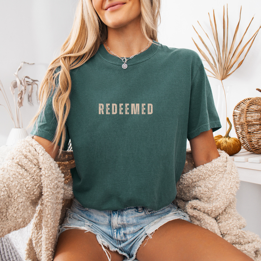 Wholehearted Motherhood and Co. - Redeemed Christian Graphic Tee - Faith Tee - Summer Tee