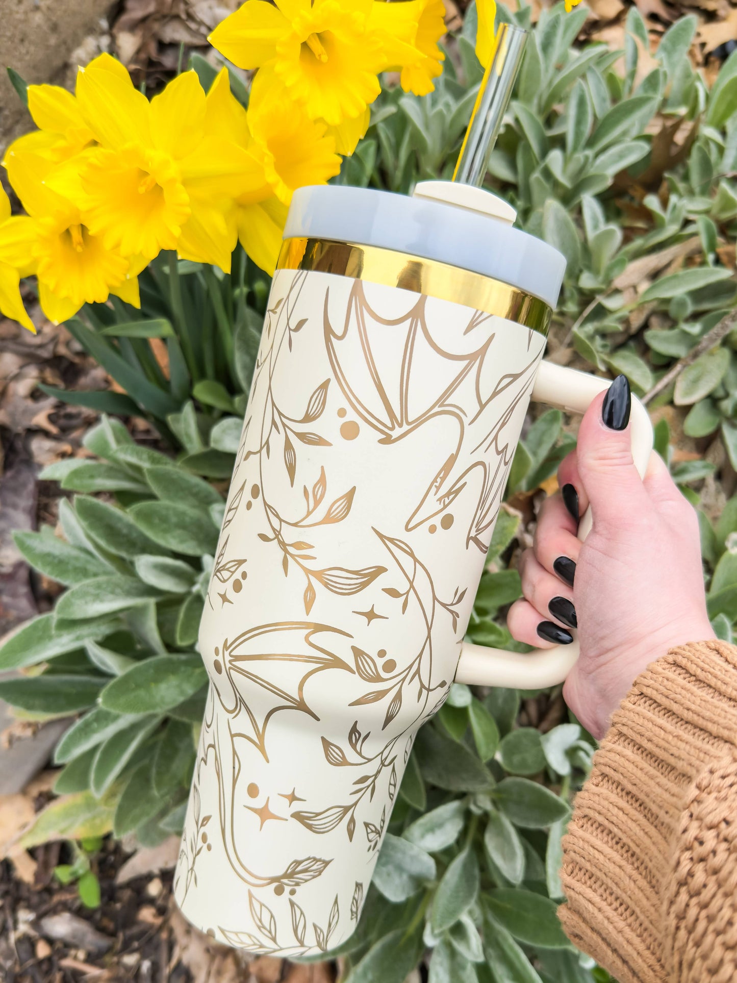 Meaggie Moos - Engraved Gold Dragons Bookish 40oz Tumbler