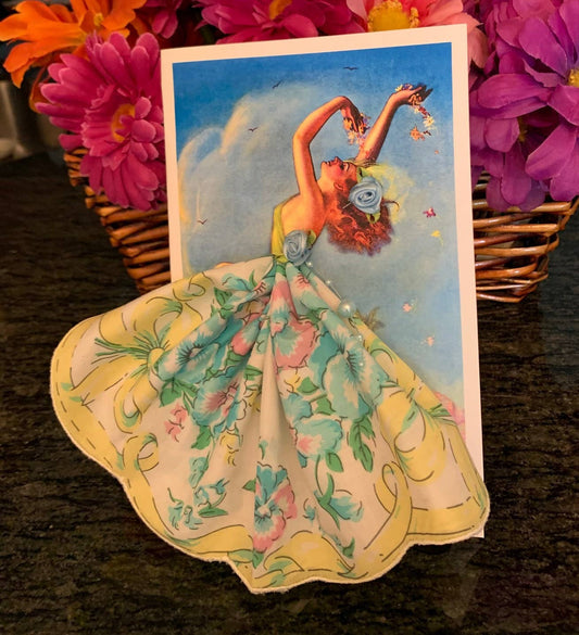 Art Deco Spring  Dance Keepsake Hankie Card
