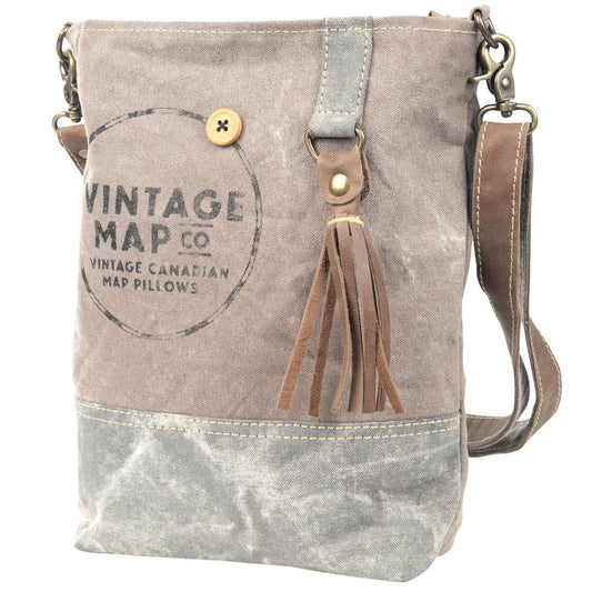 Clea Ray Canvas Bags & Clothing - Vintage Map Co Canvas Shoulder Bag