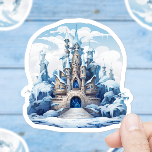 Winter Snow Castle Sticker *FREE SHIPPING with any order over $10